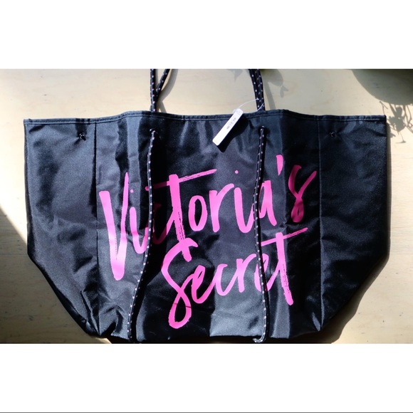 Victoria's Secret Handbags - Victoria Secret hot pink/black tote bag